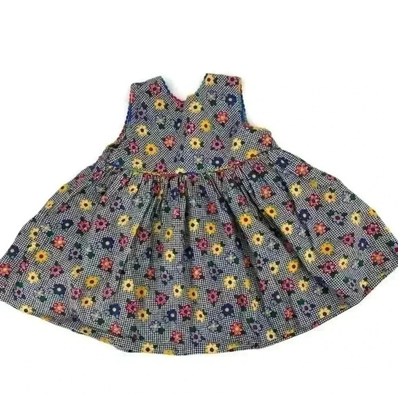 Dani Exclusive Design Toddler Girl Flowers Button Down Dress Size 12 Months - Picture 2 of 10